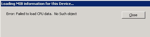 WhatsUp Gold error unable to locate CPU data